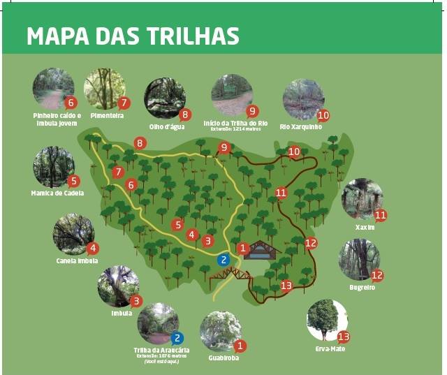 mapa do parque das araucárias - Hotel Kuster Guarapuava 